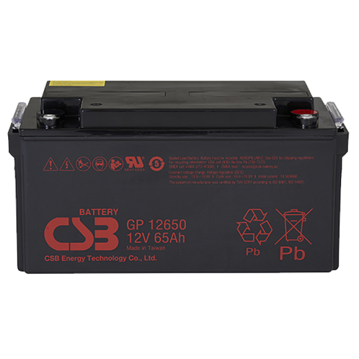 Аккумулятор Csb gp 12650 12 В 65 А/ч 349.9 х166.0 х174.9 мм