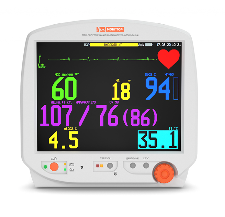 Монитор реанимационный и анестезиологический МИТАР 01-"Р-Д" с цветным сенсорным экраном 10,4 (К600000)