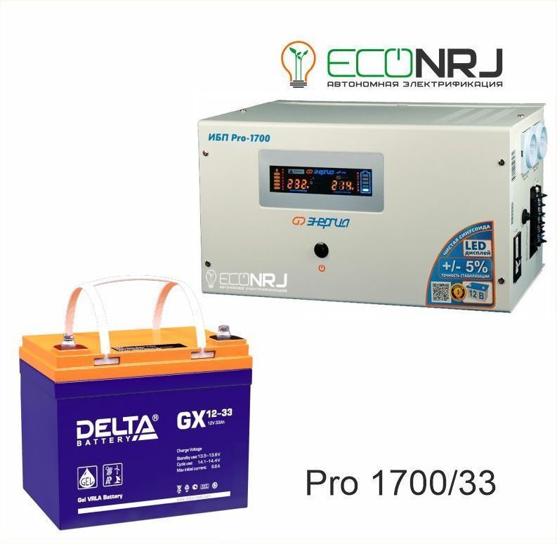 Источник бесперебойного питания Энергия Pro-1700 + Delta GX 12-33