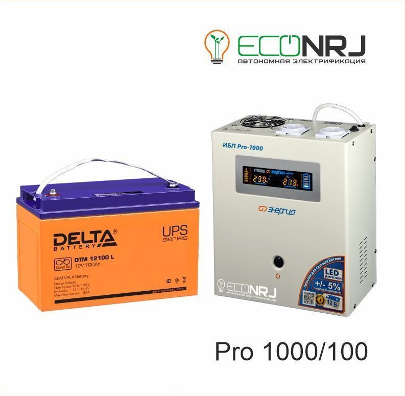 Источник бесперебойного питания Энергия Pro-1000 + Delta DTM 12100 L