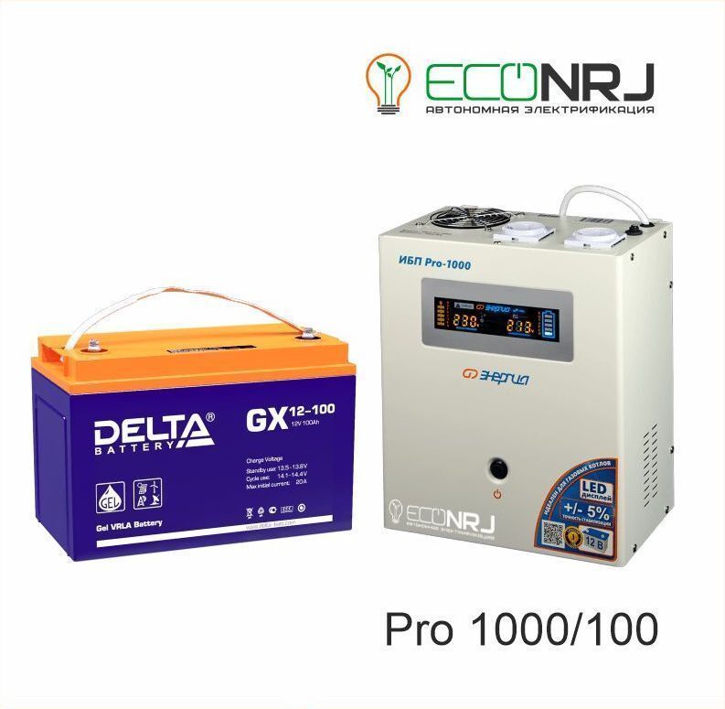 Источник бесперебойного питания Энергия Pro-1000 + Delta GX 12100