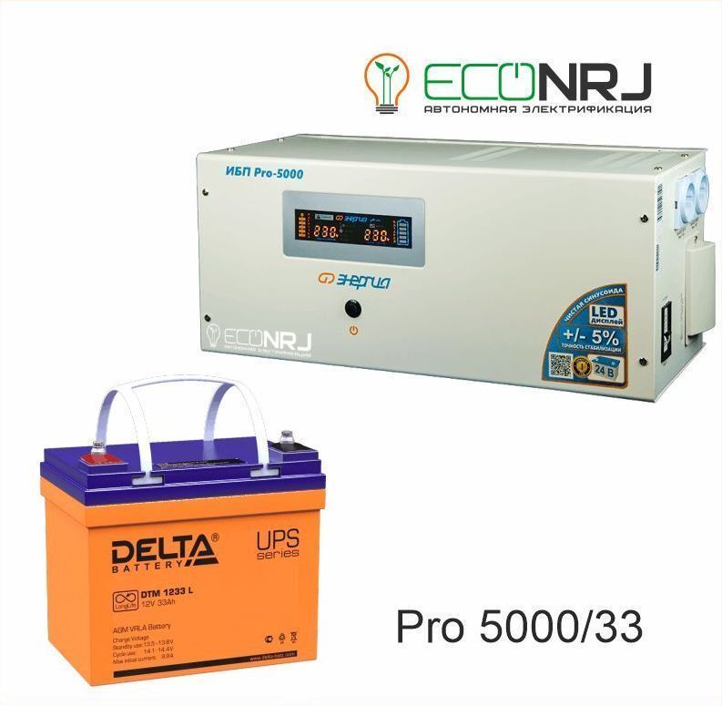 Источник бесперебойного питания Энергия Pro-5000 + Delta DTM 1233 L