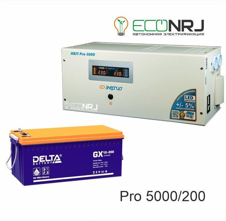 Источник бесперебойного питания Энергия Pro-5000 + Delta GX 12200