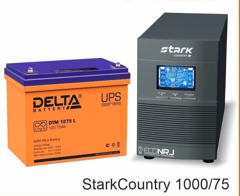 Источник бесперебойного питания Stark Country 1000 Online 16А + Delta DTM 1275 L