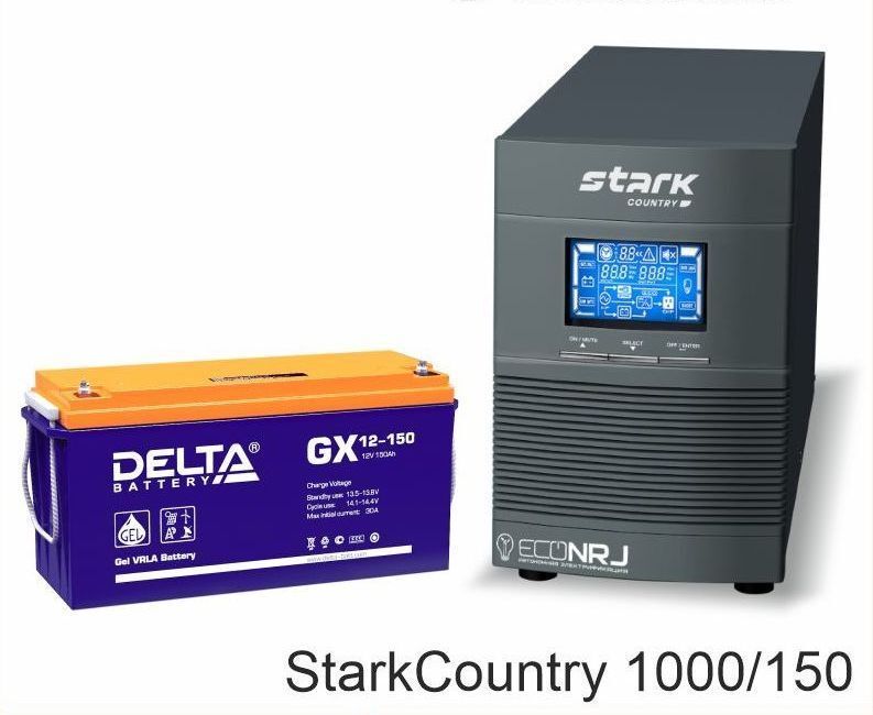 Источник бесперебойного питания Stark Country 1000 Online 16А + Delta GX 12150