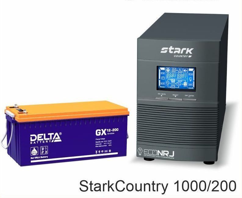 Источник бесперебойного питания Stark Country 1000 Online 16А + Delta GX 12200