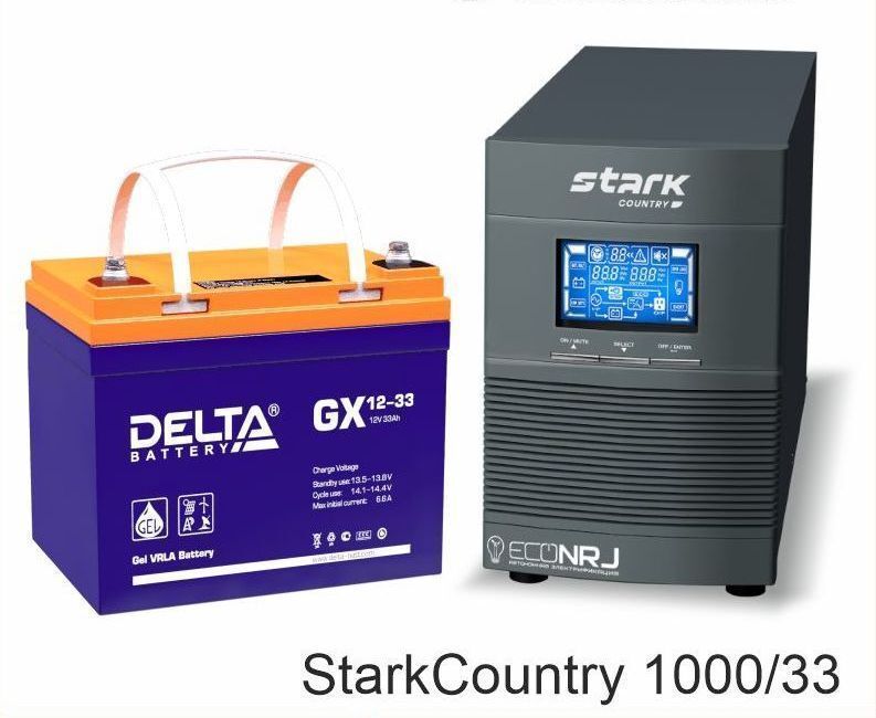 Источник бесперебойного питания Stark Country 1000 Online 16А + Delta GX 1233