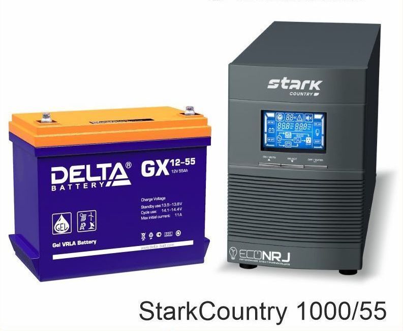 Источник бесперебойного питания Stark Country 1000 Online 16А + Delta GX 1255