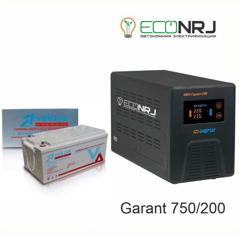 Источник бесперебойного питания Энергия Гарант-750 + Vektor VPbC 12-200