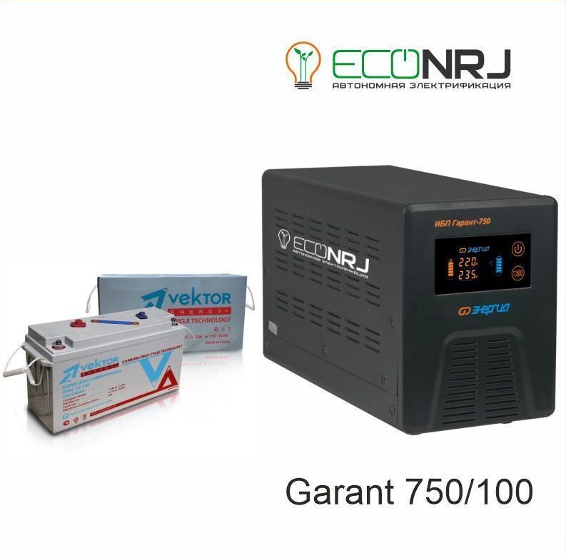 Источник бесперебойного питания Энергия Гарант-750 + Vektor VPbC 12-100