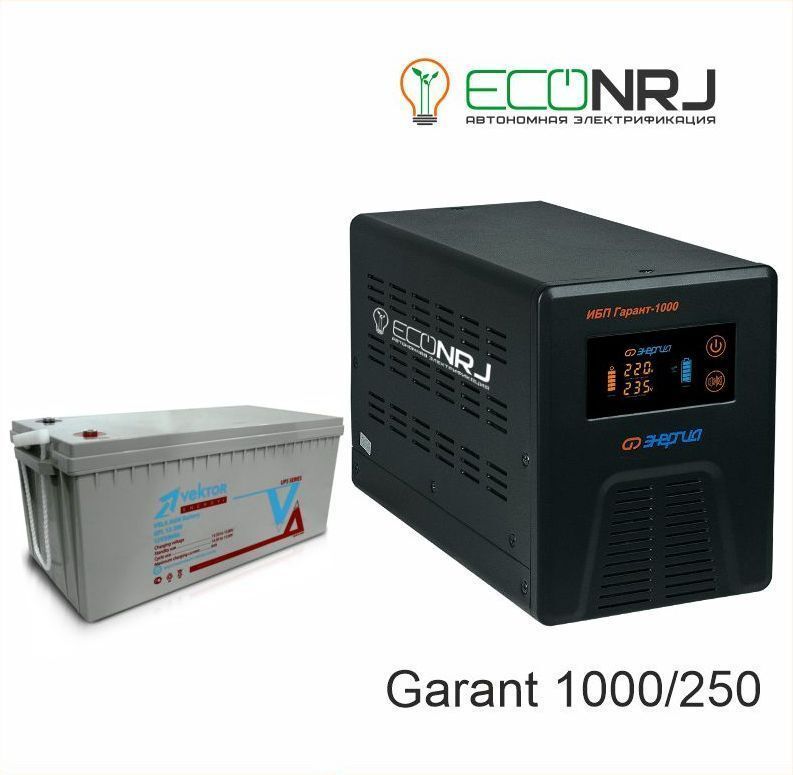 Источник бесперебойного питания Энергия Гарант-1000 + Vektor GL 12-250