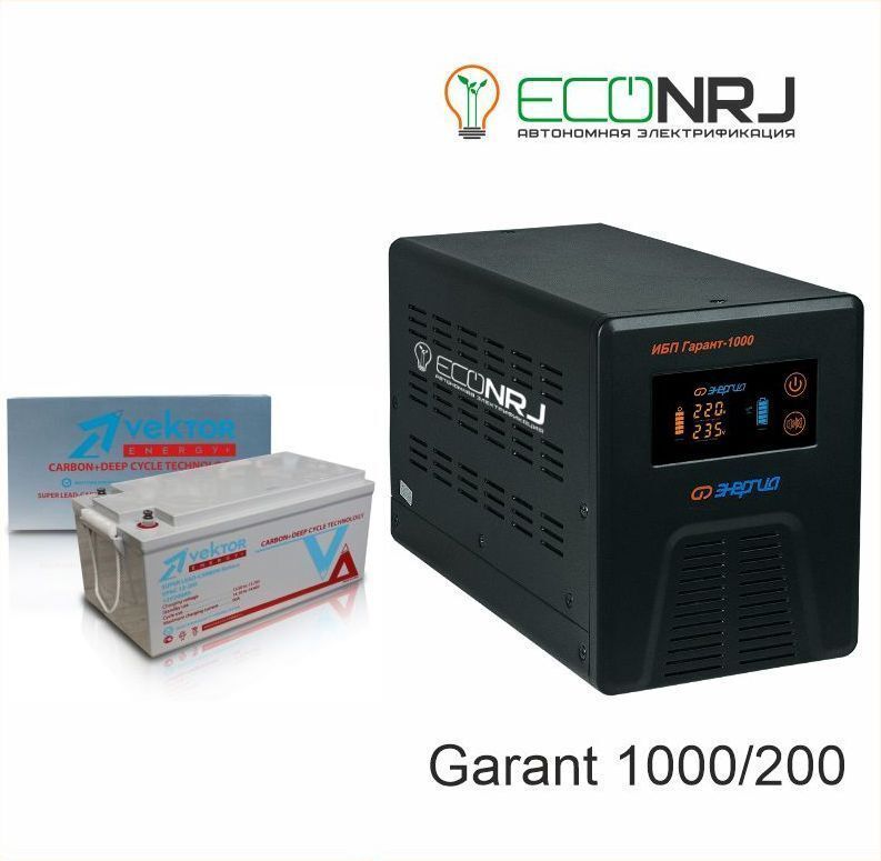 Источник бесперебойного питания Энергия Гарант-1000 + Vektor VPbC 12-200