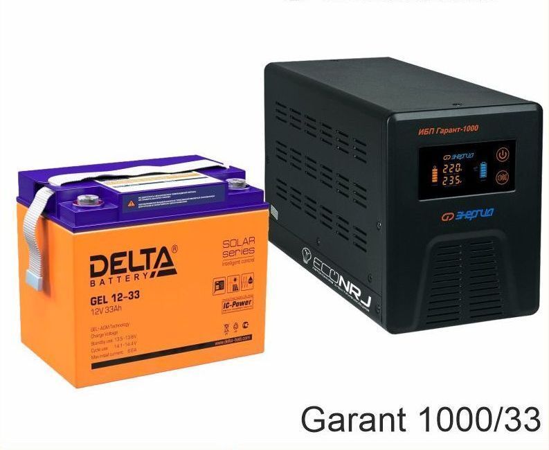 Источник бесперебойного питания Энергия Гарант-1000 + Delta GEL 12-33