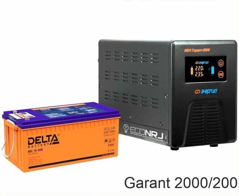 Источник бесперебойного питания Энергия Гарант-2000 + Delta GEL 12-200