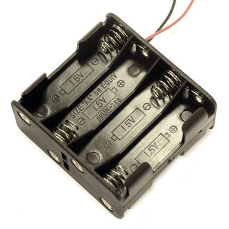 Отсек для батареек BH 383 4х1+4х1шт. х АА двухсторонний, с проводами 1