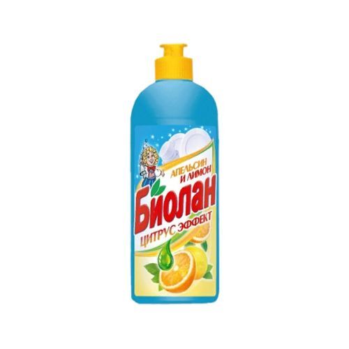 Средство для мытья посуды БИОЛАН 450мл "Апельсин и Лимон" (20)