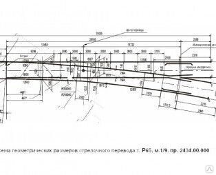 Стрелочный перевод р65 1 9. Ординаты стрелочного перевода 1/9 р65. Комплектация стрелочного перевода р65 1/9 проект 2434. Стрелка 1/9 р65. Размеры стрелочного перевода 1/9 р65.