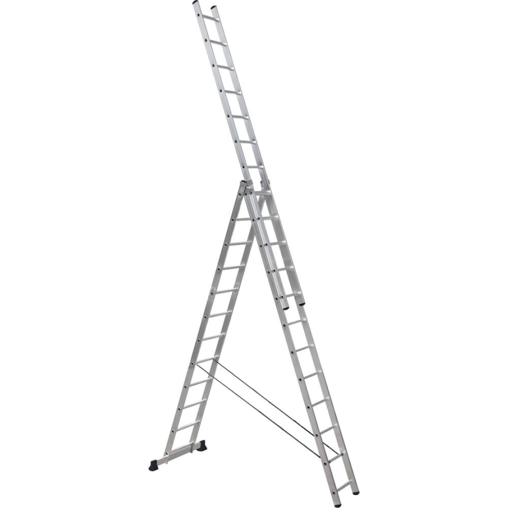 Алюминиевая трехсекционная лестница-стремянка 920312 SevenBerg