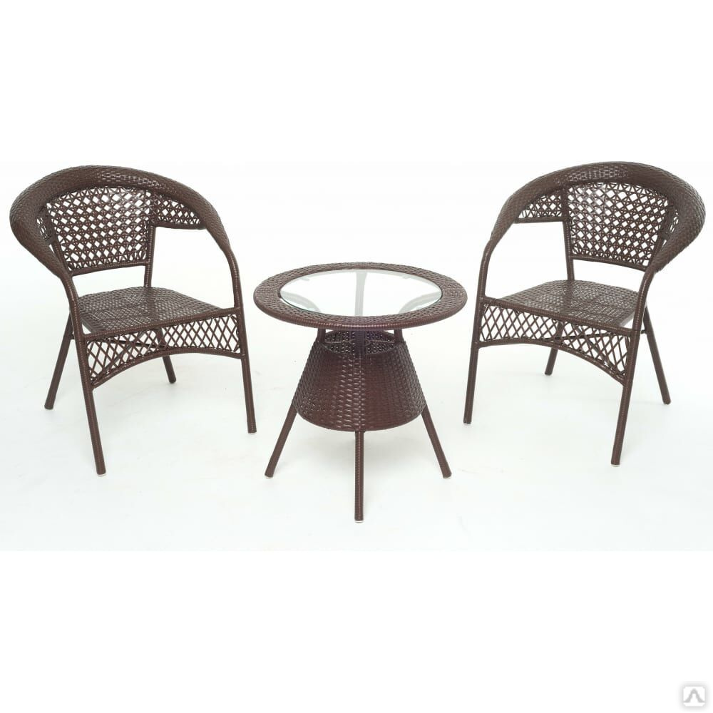 Набор мебели - ротанг (стол +2 кресла) артикул: 60d