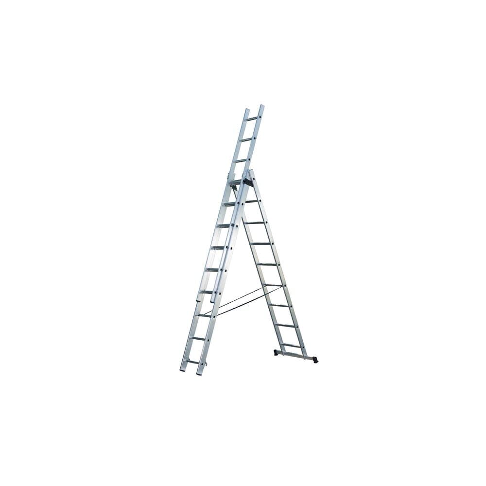 Универсальная трехсекционная алюминиевая лестница STA-AL309 STAIRS