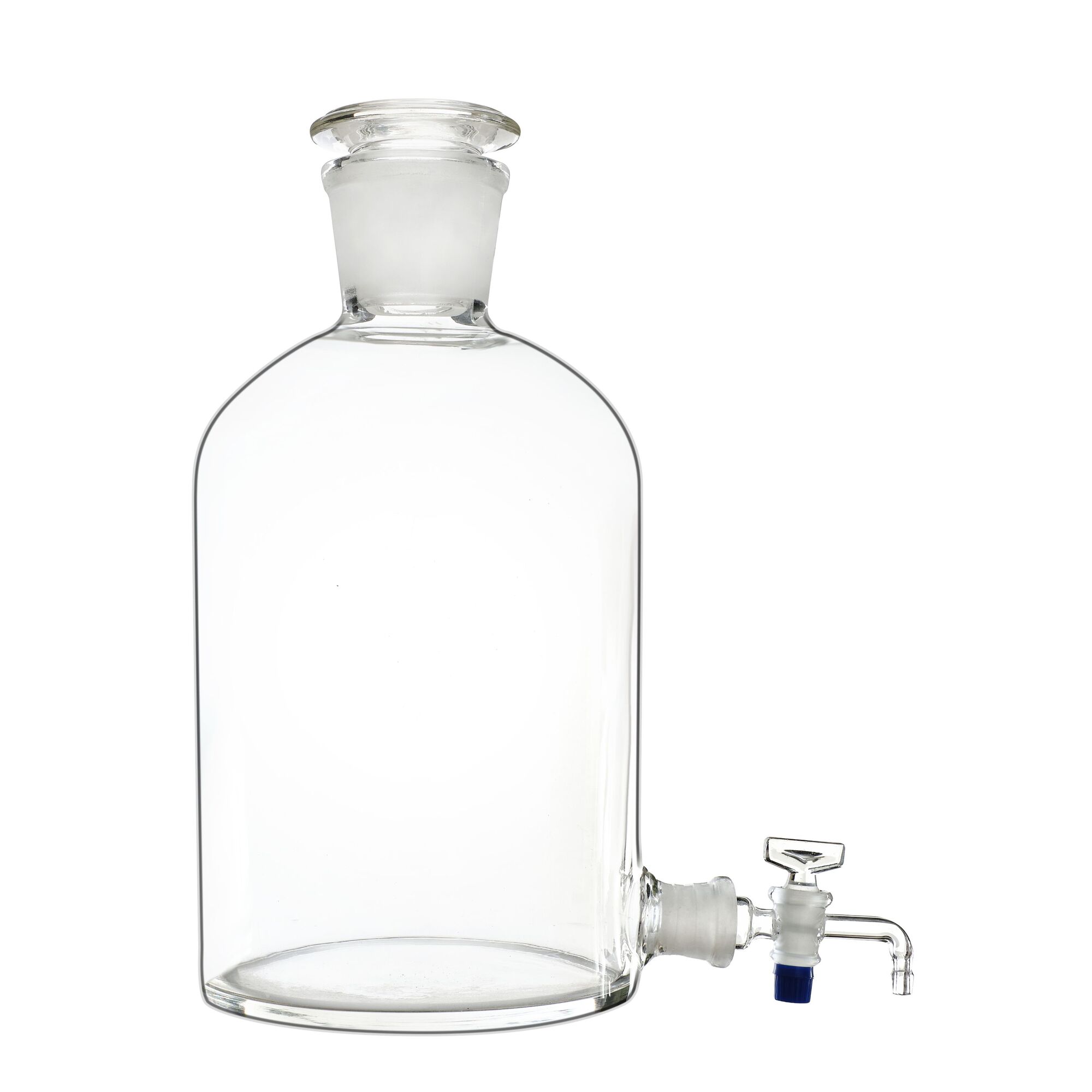 Бутыль Вульфа (склянка-аспиратор с тубусом), 5000 мл, с пришлифованной пробкой и краном