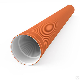 Труба оранжевая гофрированная с раструбом SN14 110 мм