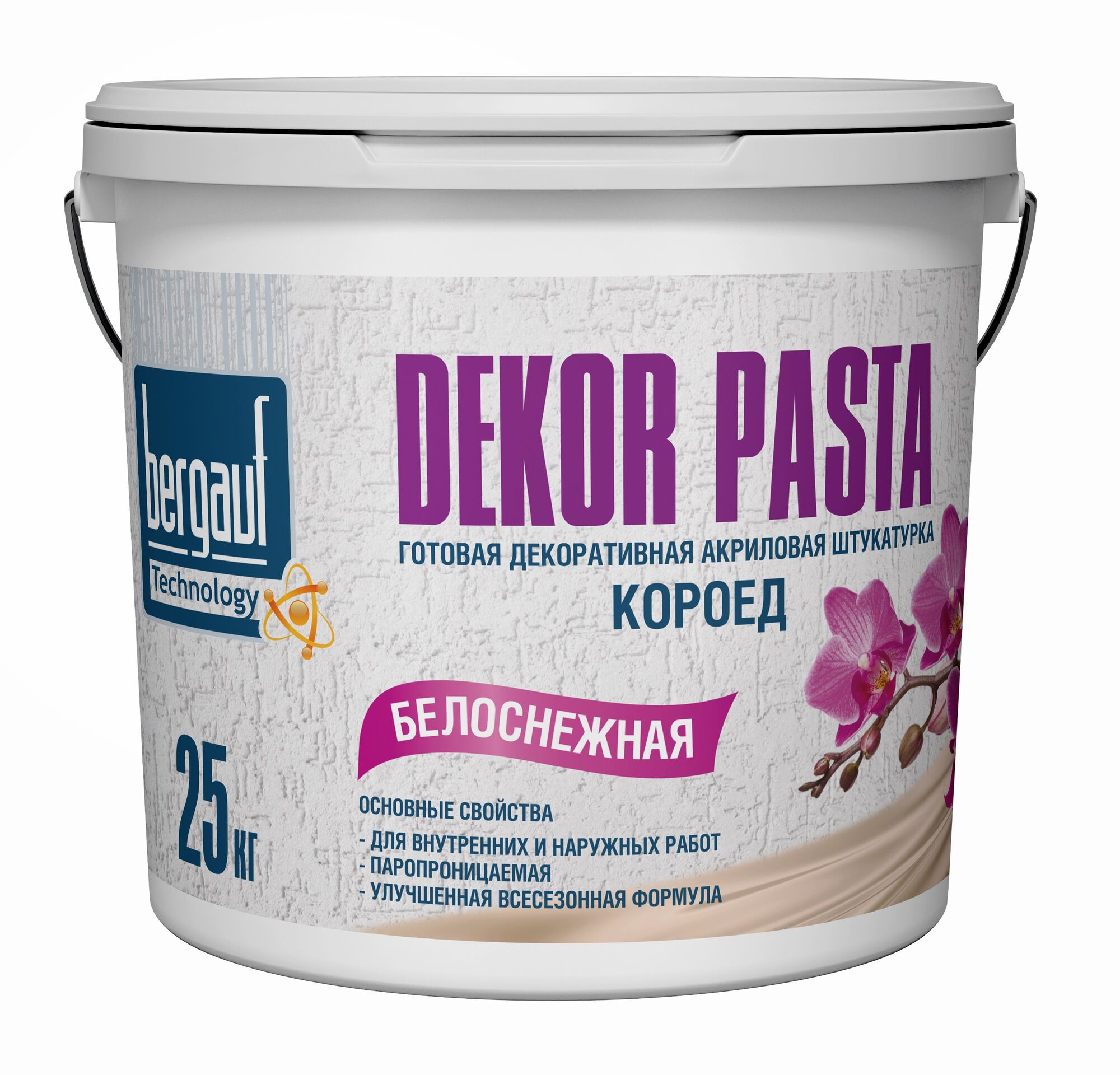 Штукатурка Бергауф Dekor Pasta готовая с фактурой короед 25 кг (22 шт)