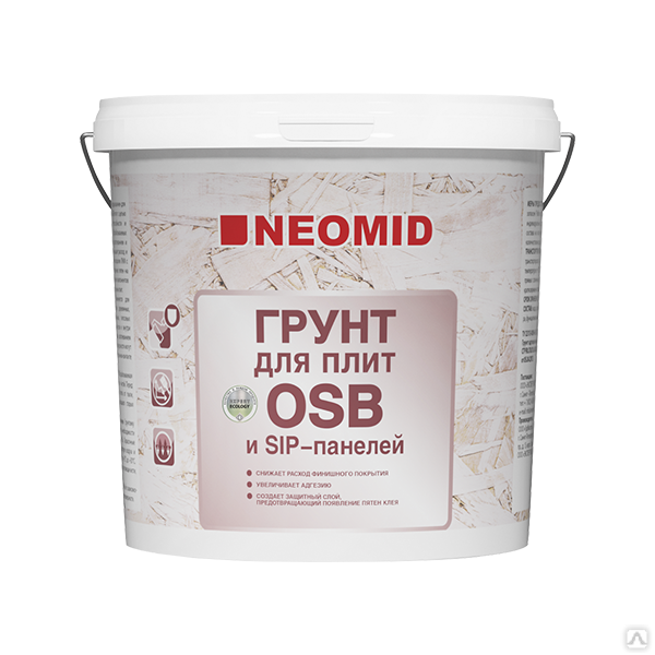 Краска-Грунт фасадная для плит OSB Proff 3 в 1 7 кг БАЗА С Neomid