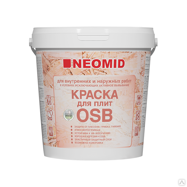 Краска декоративно-защитная для ОСБ плит Neomid 7 кг