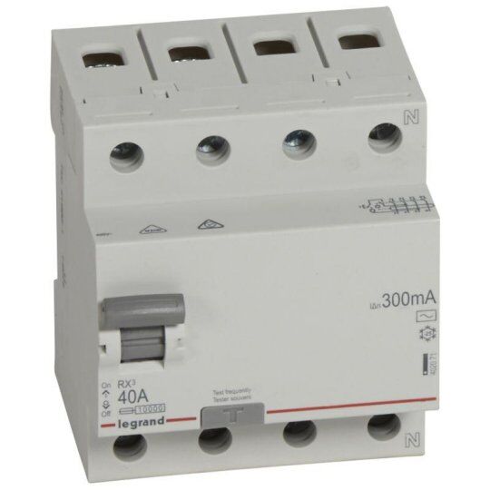 Выключатели дифференцальные модульные Legrand Выключатель дифференциального тока (УЗО) 4п 40А 300мА тип AC RX3 Leg