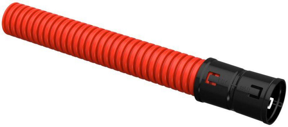 Трубы для прокладки кабеля IEK Труба гофрированная двустенная ПНД гибкая d40мм с муфтой красн. (уп.50м)