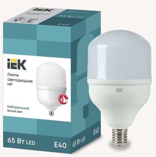 Лампы светодиодные IEK Лампа светодиодная HP 65Вт 4000К нейтр. бел. E40 230В