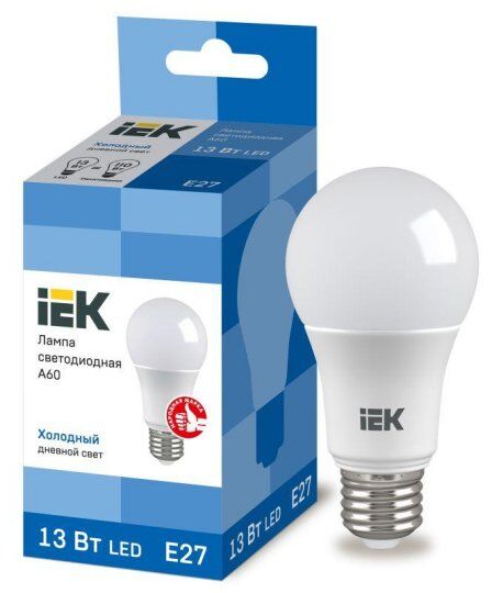 Лампы светодиодные IEK Лампа светодиодная ECO A60 13Вт грушевидная 230В 6500К E27