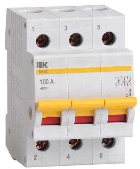 Дополнительные устройства модульной системы IEK Выключатель нагрузки ВН-32 100А/3П