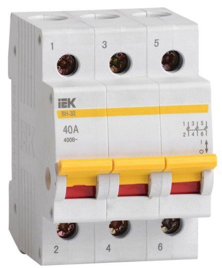 Дополнительные устройства модульной системы IEK Выключатель нагрузки ВН-32 40А/3П