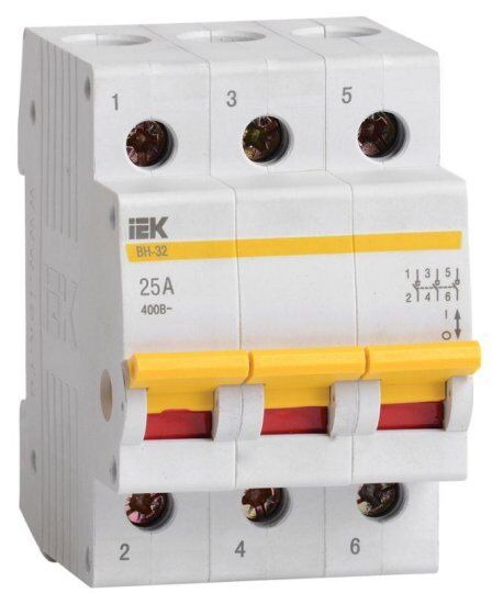 Дополнительные устройства модульной системы IEK Выключатель нагрузки ВН-32 25А/3П