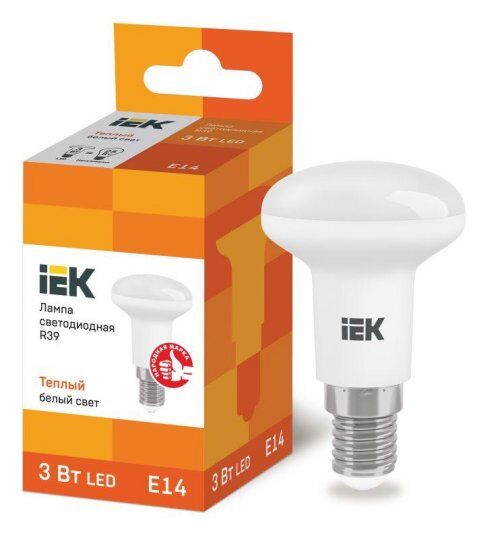 Лампы светодиодные IEK Лампа светодиодная ECO R39 3Вт 3000К тепл. бел. E14 270лм 230-240В