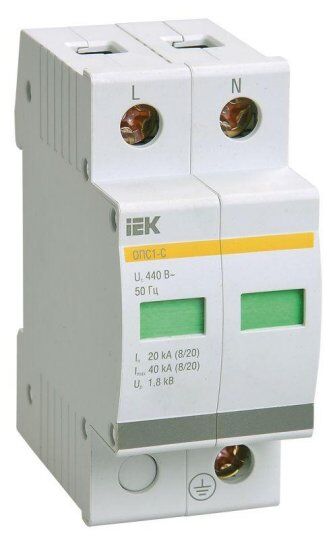 Устройства защиты от перенапряжений IEK Ограничитель перенапряжения ОПС1-D 2P