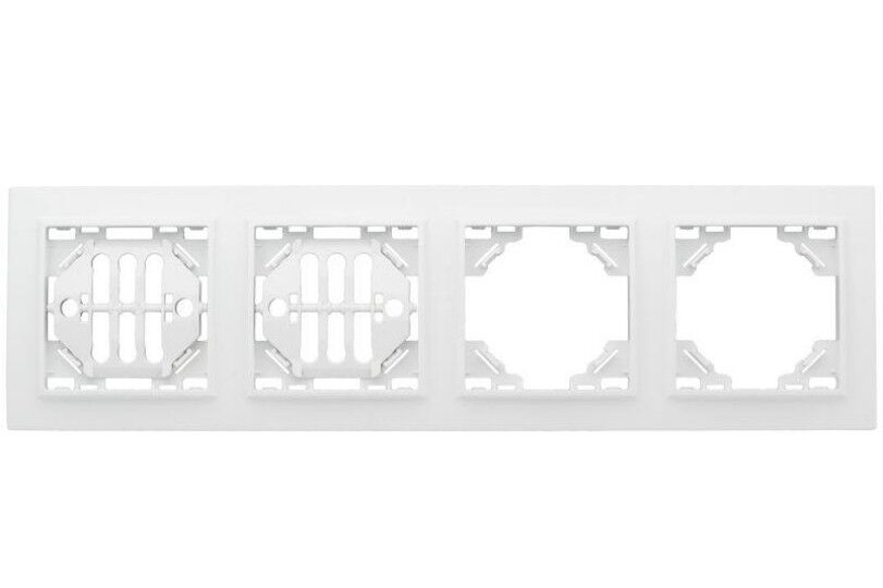 Рамки, декоративные элементы, основания для ЭУИ EKF Рамка 4-м Минск горизонтальная бел. Basic