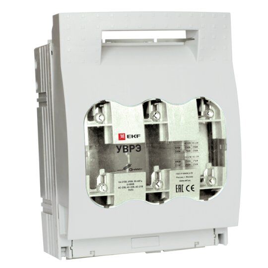 Выключатели нагрузки (рубильники) EKF Выключатель-разъединитель УВРЭ 250А откидного типа под предохранители ППН (габ.1)