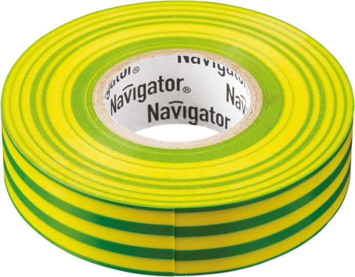 Термоусаживаемые и изоляционные материалы Navigator Изолента ПВХ 19мм (рул.20м) жел/зел. NIT-A19-20/YG Navigator
