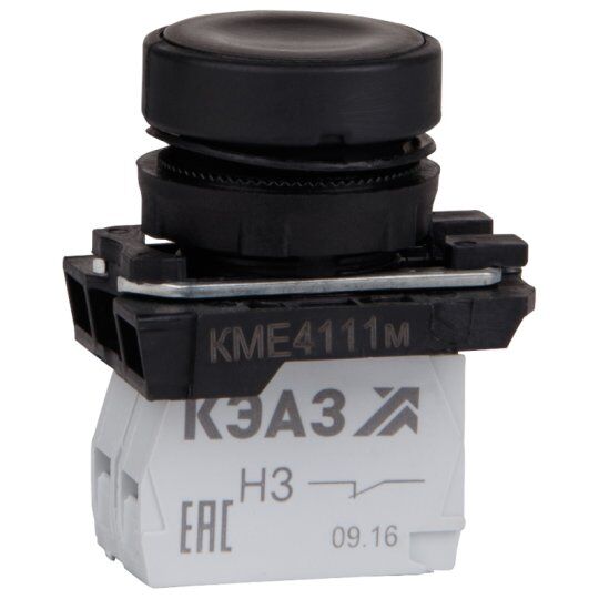 Дополнительные устройства модульной системы КЭАЗ Кнопка управления КМЕ4111м 1но+1нз IP40 цилиндр черн.