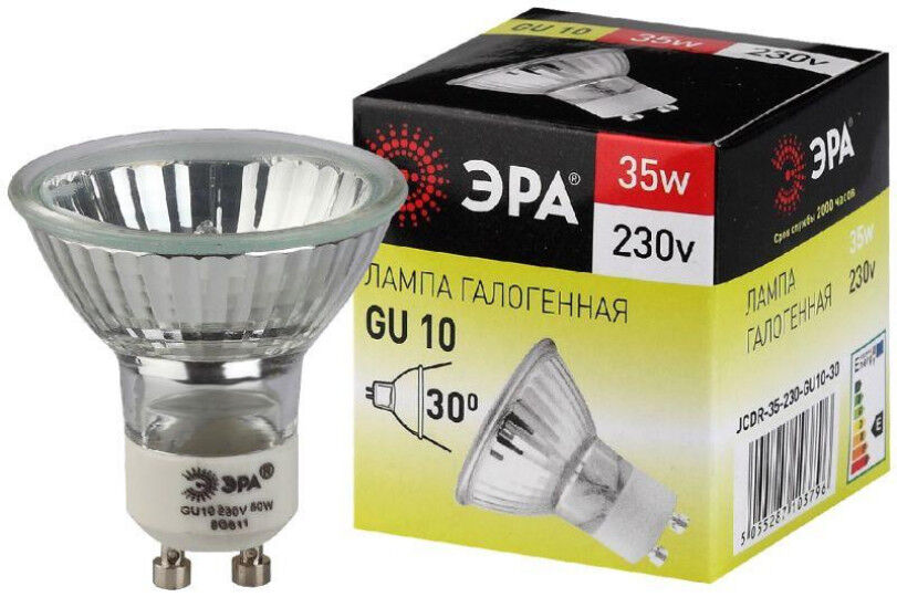 Лампы галогенные ЭРА Лампа галогенная GU10-JCDR (MR16) -35W-230V ЭРА