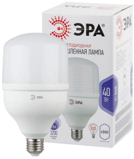 Лампы светодиодные ЭРА Лампа светодиодная высокомощная STD LED POWER T120-40W-6500-E27 40Вт T120 колокол 6500К холод. бе