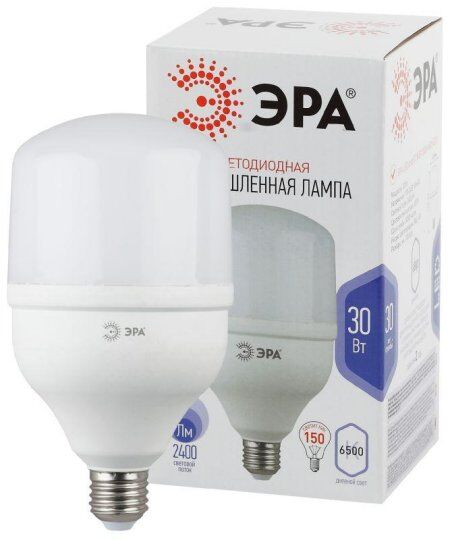 Лампы светодиодные ЭРА Лампа светодиодная высокомощная STD LED POWER T100-30W-6500-E27 30Вт T100 колокол 6500К холод. бе