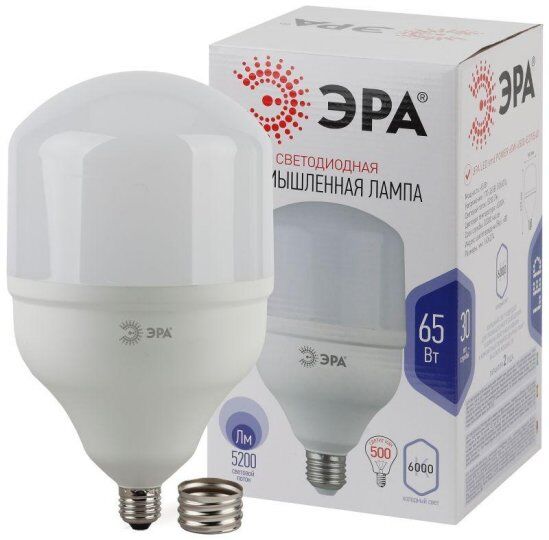 Лампы светодиодные ЭРА Лампа светодиодная высокомощная STD LED POWER T160-65W-6500-E27/E40 65Вт T160 колокол 6500К холод
