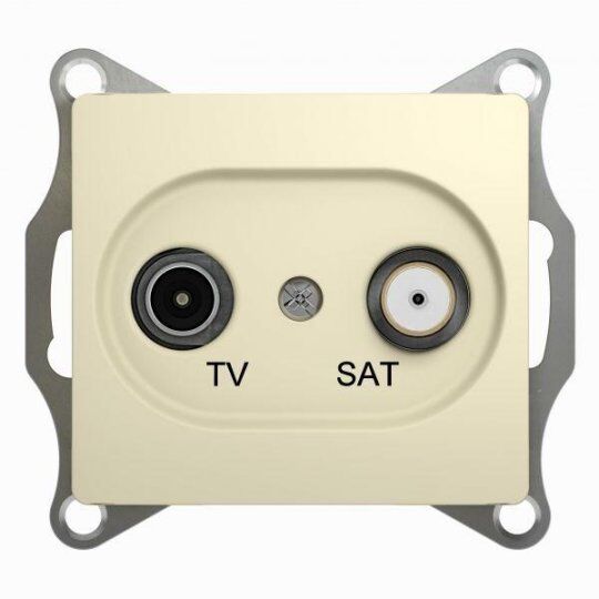 Рамки, декоративные элементы, основания для ЭУИ Systeme Electric Розетка телевизионная оконечная TV/SAT 1-м СП Glossa 1д