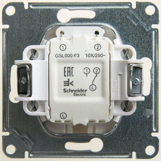 Выключатели, переключатели, диммеры Systeme Electric Переключатель проходной 1-кл. СП Glossa 10А IP20 (сх. 6а) 10AX меха