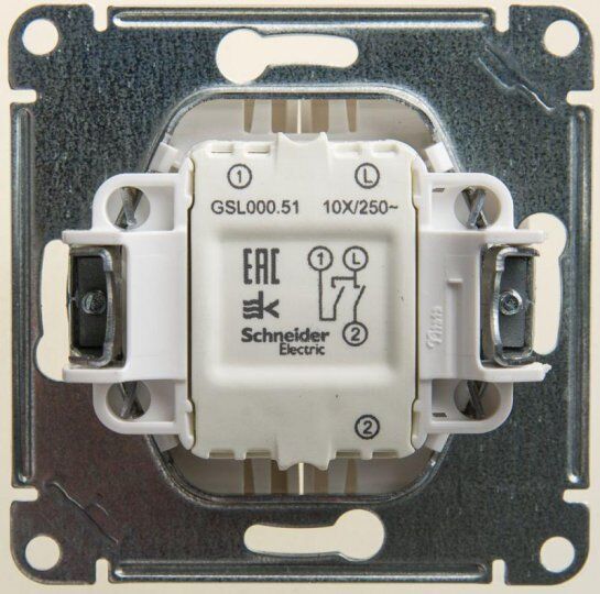 Выключатели, переключатели, диммеры Systeme Electric Выключатель 2-кл. СП Glossa 10А IP20 (сх. 5) 10AX механизм перламут