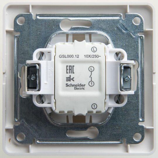 Выключатели, переключатели, диммеры Systeme Electric Выключатель 1-кл. СП Glossa 10А IP20 (сх. 1) 10AX в сборе перламутр